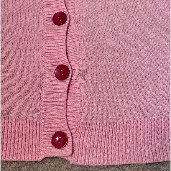 ROMWE Cherry Print Button-Front Long Sleeve Cropped Cardigan Sweater - Picture 7 of 10